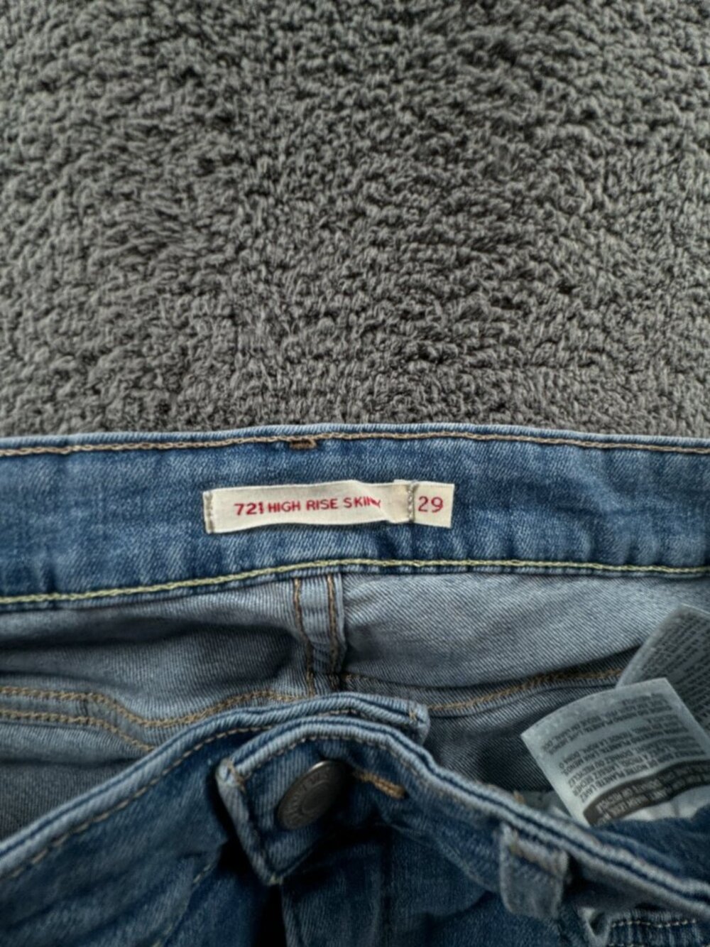 Levis Premium 721 High Rise Skinny Denim Blue Jeans Size 29 Women Cotton Blend - Picture 10 of 16